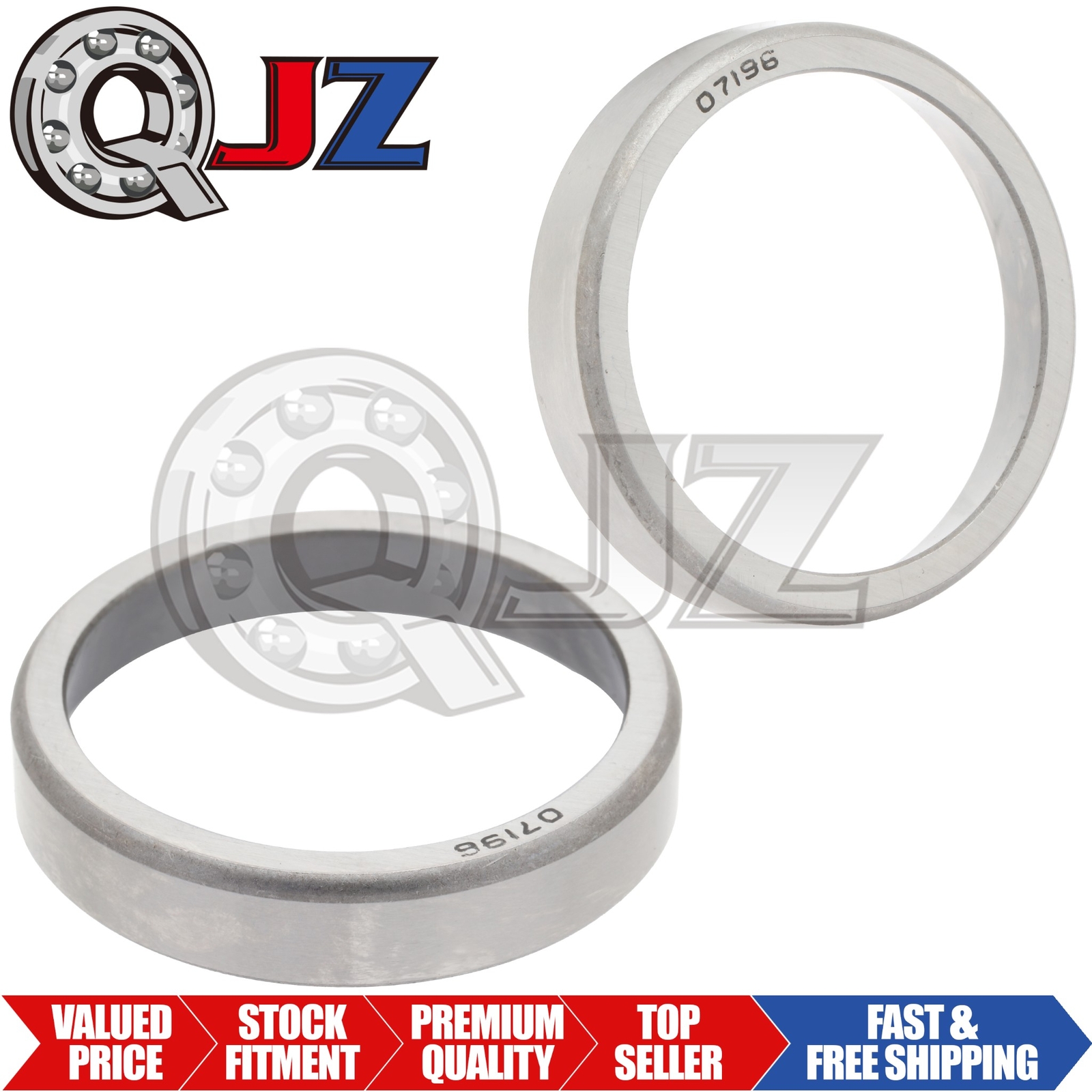 [Qty.2] New 07196 Tapered Roller Bearing Single-Race/Cup [1.9687″ OD x 0.375″ W]