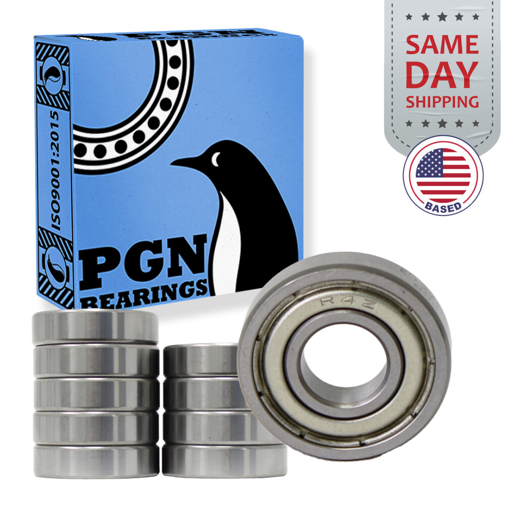 (10) R4-ZZ Premium Metal Shield Ball Bearing C3, 1/4″x5/8″x0.196″, R4z