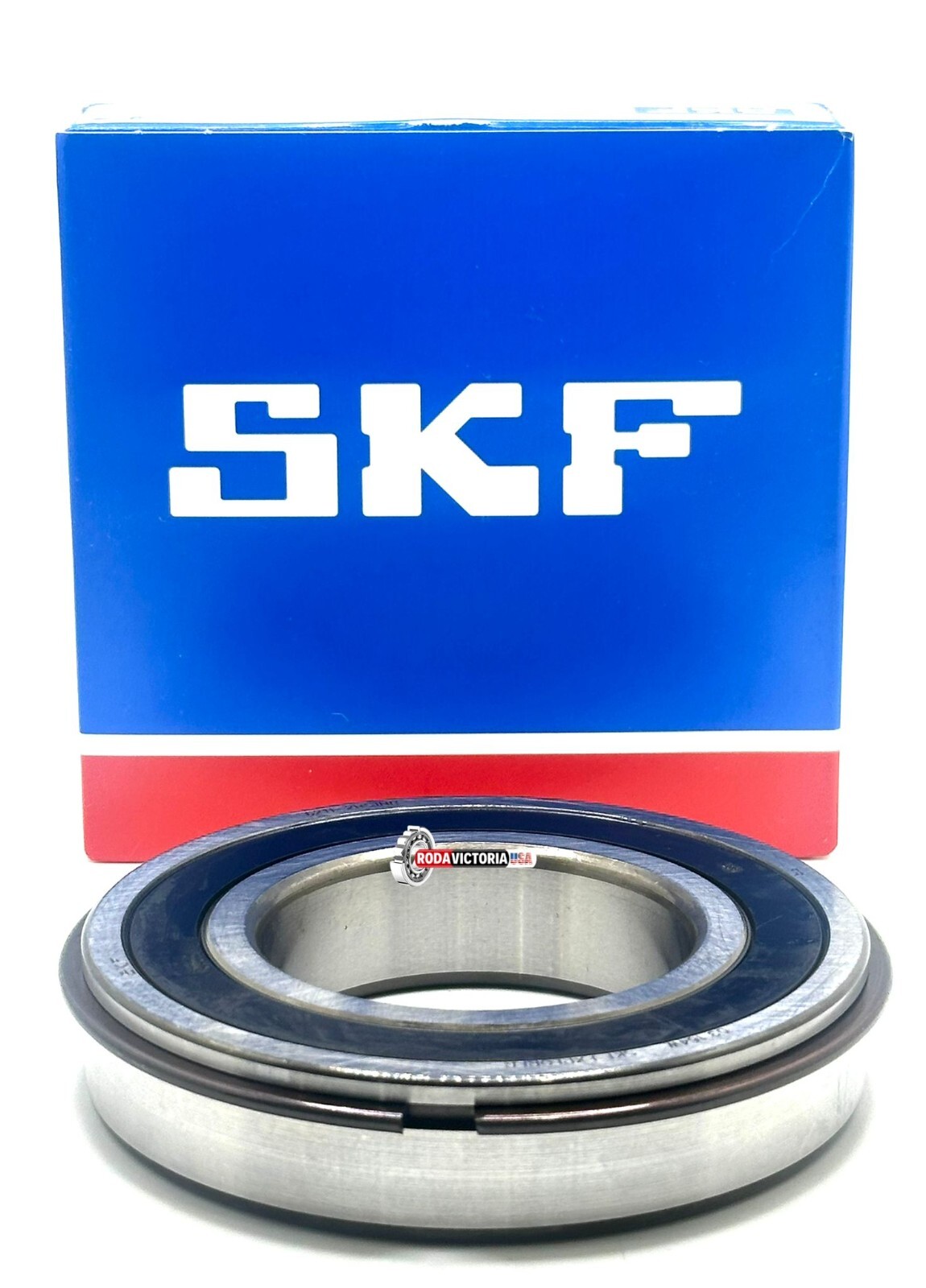 SKF 6211 2RS1 NR BALL BEARING, RUBBER SEALED + SNAP RING 55x100x21mm