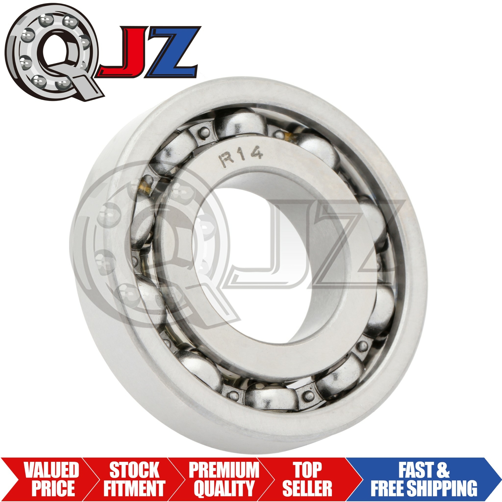 [1-Pack] R14-OPEN Radial Ball Bearing 0.875 in x 1.875 in x 0.50 in (IDxODxW)