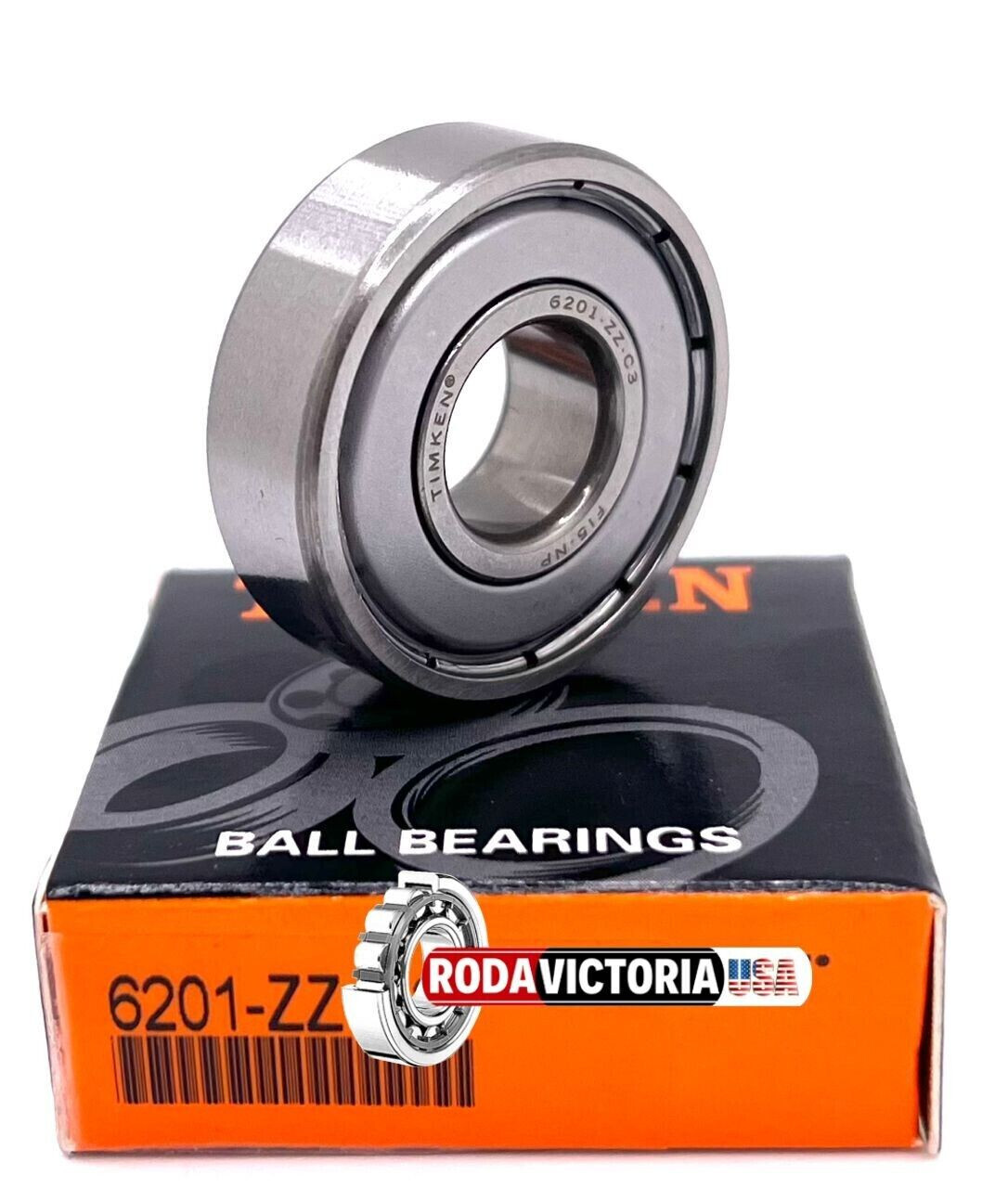 TIMKEN 6201 ZZ C3 DEEP GROOVE BALL BEARING, METAL SHIELDED 12x32x10mm