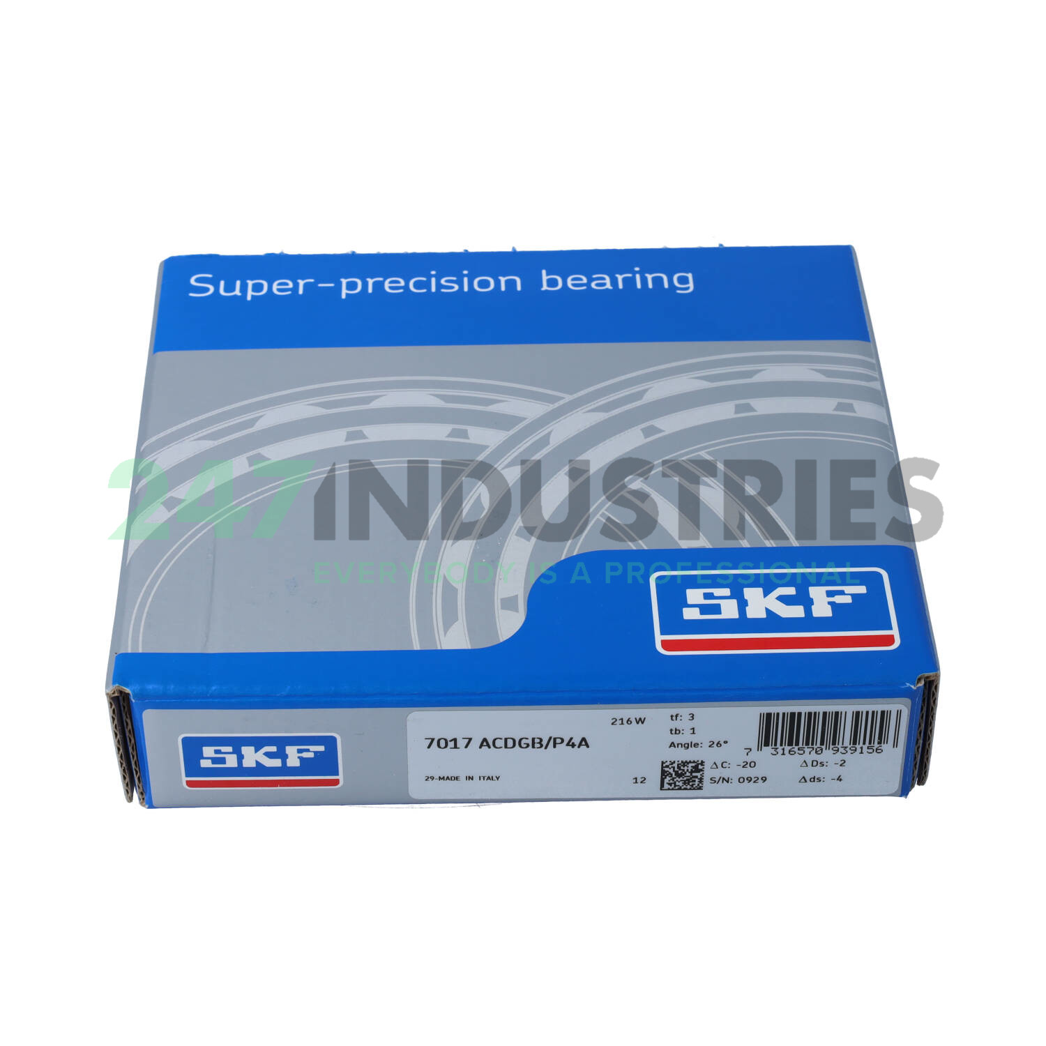 7017ACDGB/P4A SKF 85 x 130 x 22 mm ANGULAR CONT. BALL SINGLE ROW