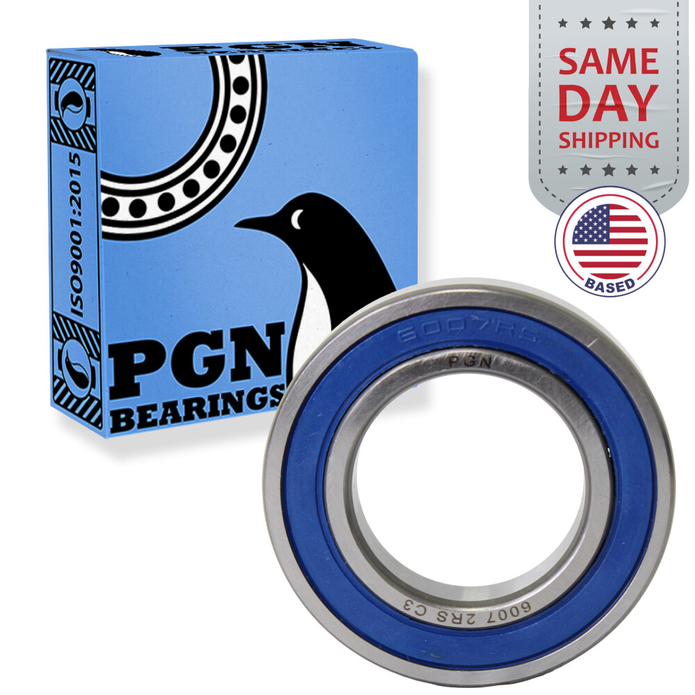 (30) 6007-2RS Premium Rubber Seal Ball Bearing C3 EMQ, 35x62x14, 6007 2RS 6007rs