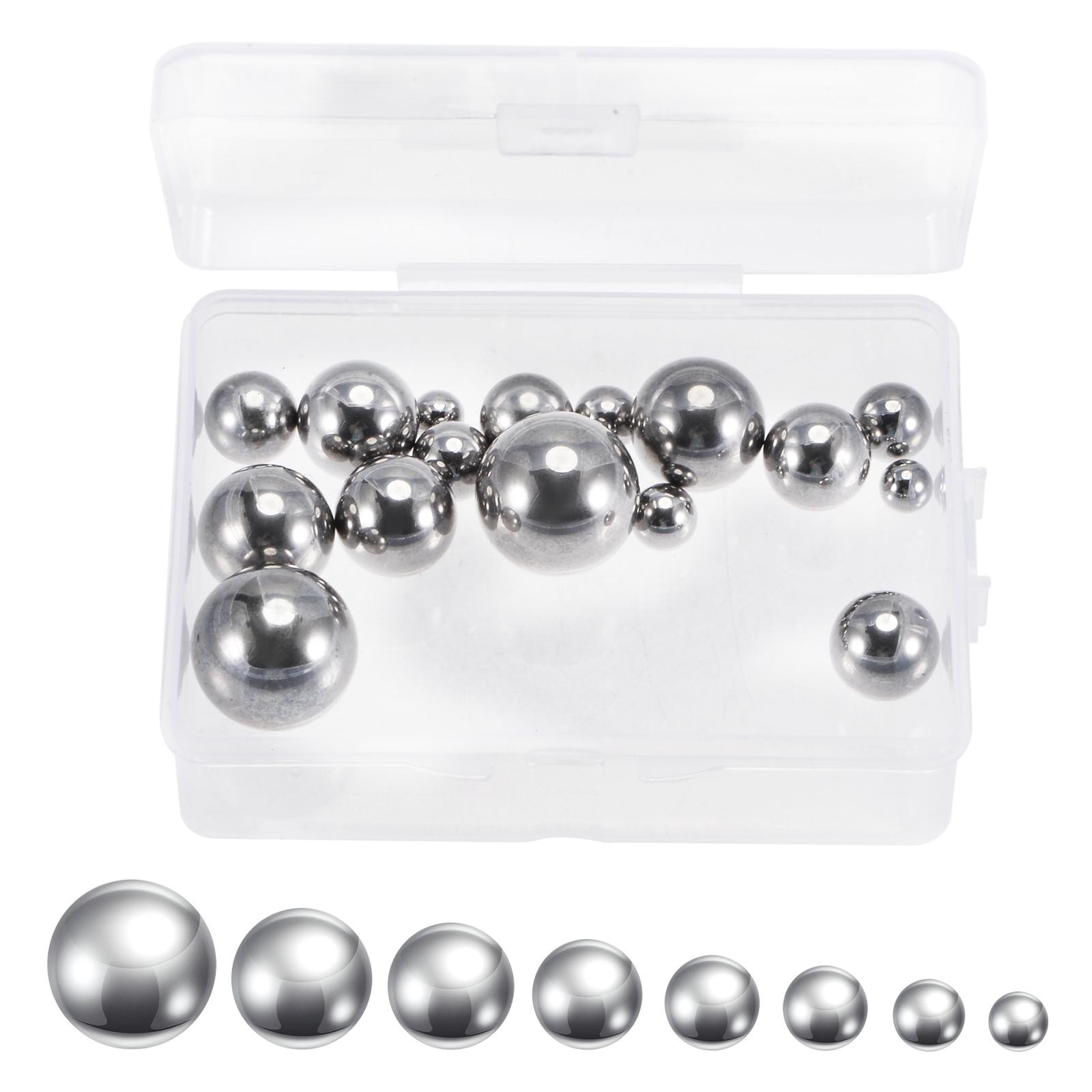 16pcs 8 Size Bearing Balls Assortment 304 Stainless Steel with Storage Box