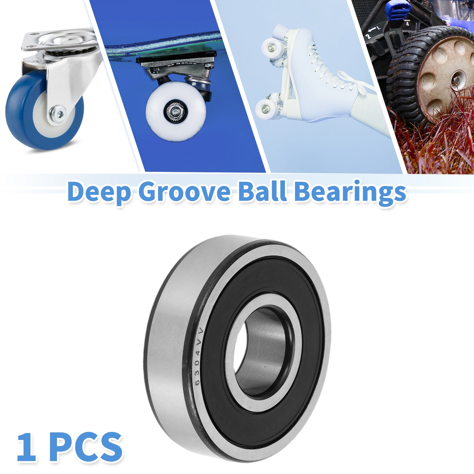 6304VV Deep Groove Ball Bearings 20x52x15mm 1 Pc Scooter Skateboard Wheel