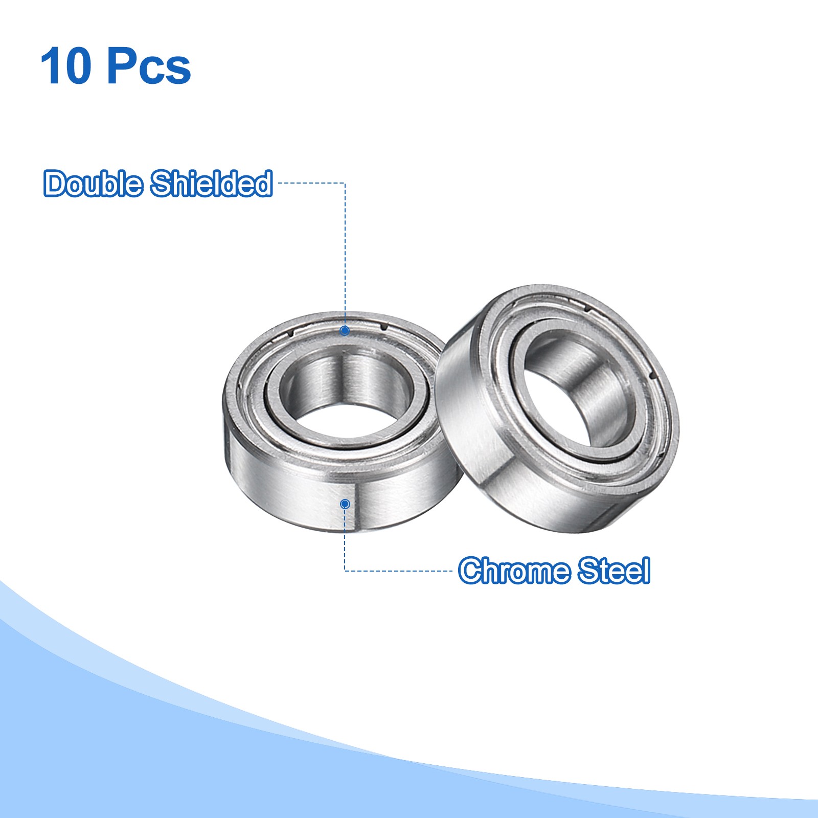 10pcs MR126ZZ Bearings 6x12x4mm Chrome Steel Mini Bearing Double Shielded, ABEC5
