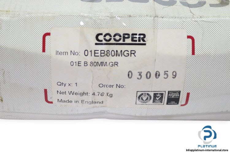 COOPER 01EB 80MGR SPLIT CYLINDRICAL ROLLER BEARING_Series 01E_80mm_Fixed_2790RPM