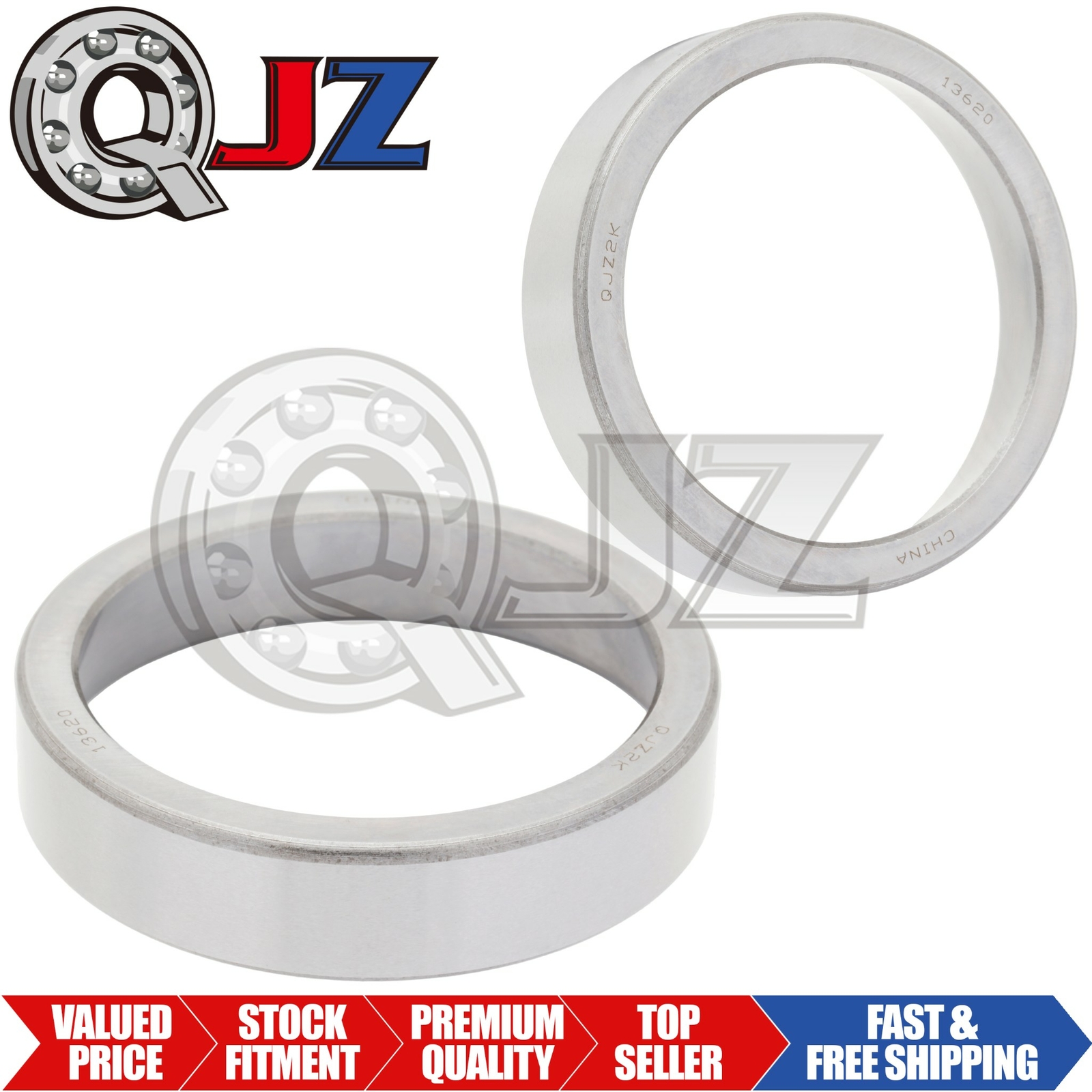[2-Pack] 13620 Tapered Roller Bearing Outer Cup 2.717″ (Outer) x 0.5938″ (Width)