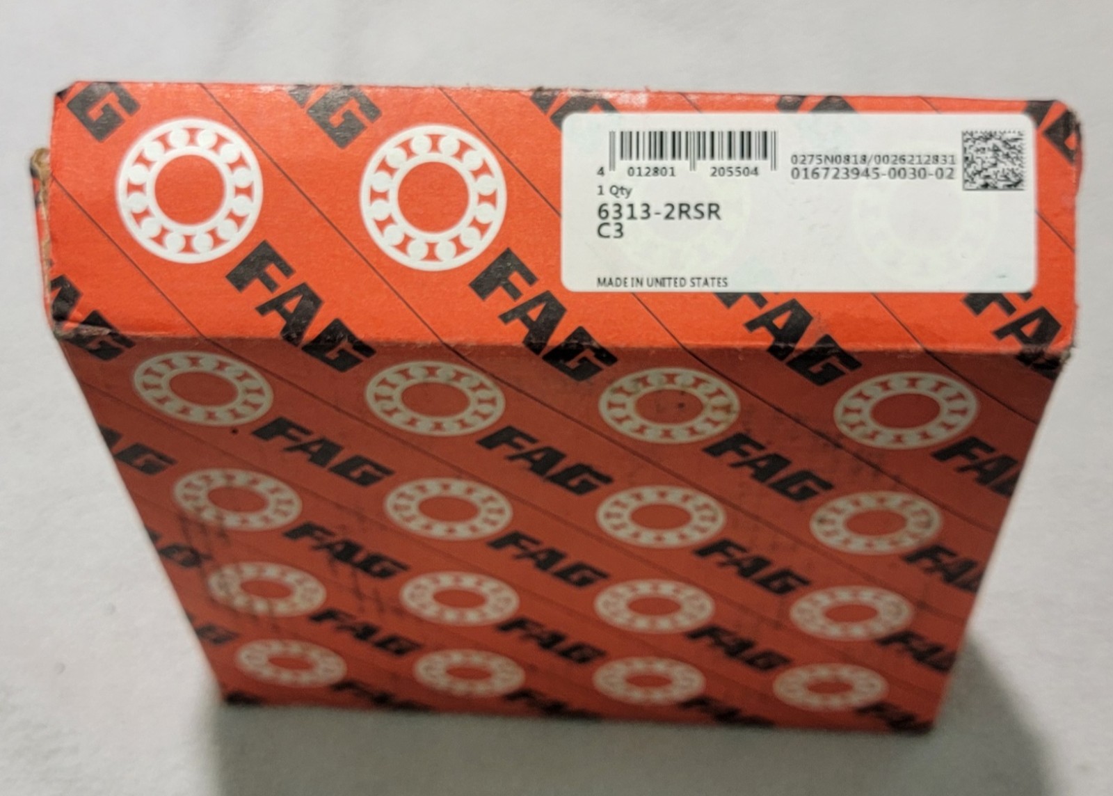 FAG 6313-2RSR-C3 Deep Groove Ball Bearing 65x140x33mm- NEW