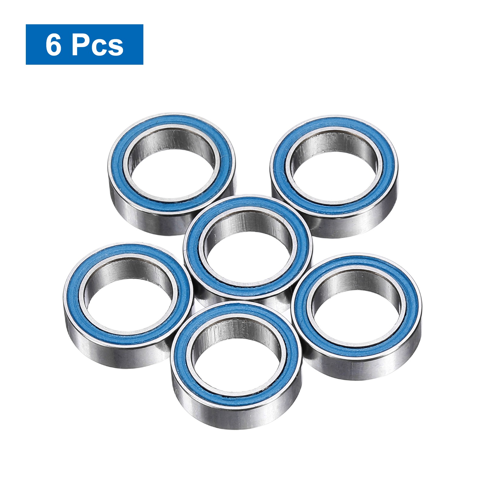 6Pcs MR128-2RS Deep Groove Bearing, 8x12x3.5mm Double Sealed Chrome Steel P5