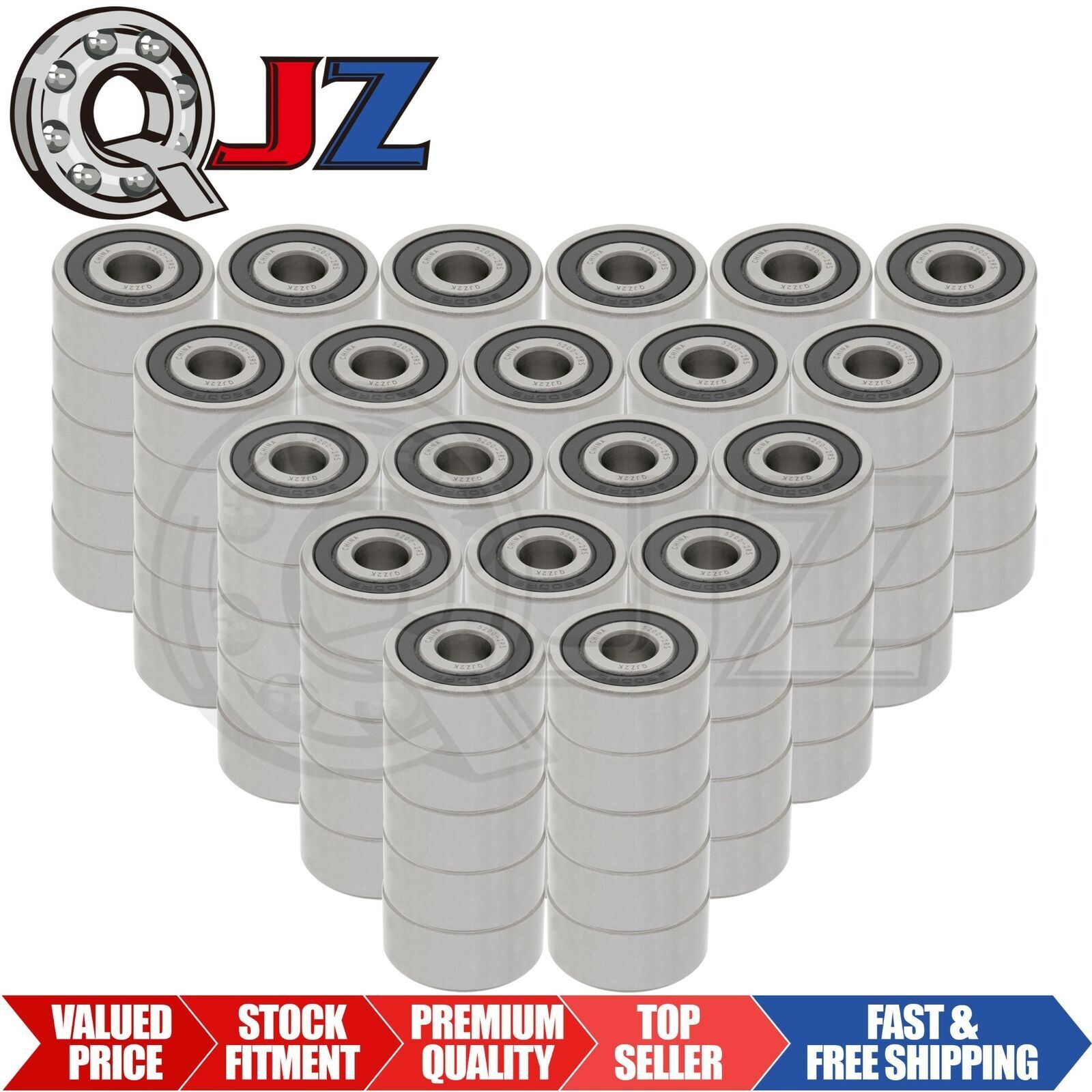 [Qty.100] 5200-2RS Angular Contact Ball Bearing [10mm Bore x 30mm OD x 14.3mm W]
