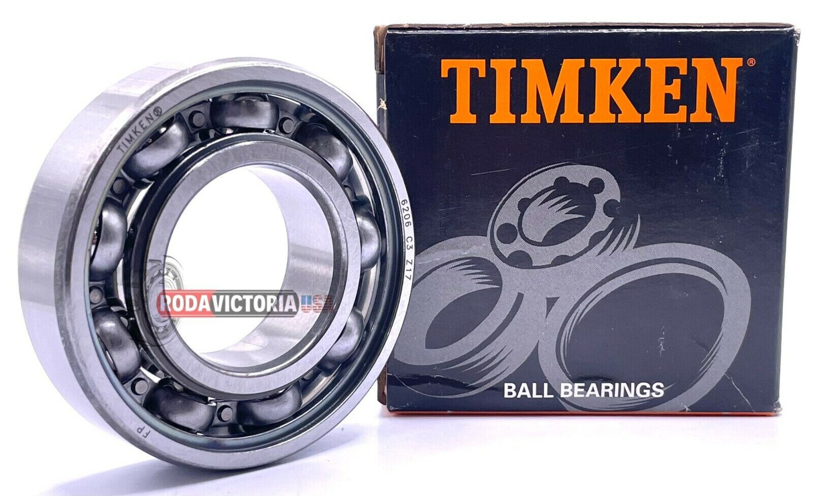 TIMKEN 6206 C3 Ball Bearing 30x62x16 (mm) No Seals/Shields, Open