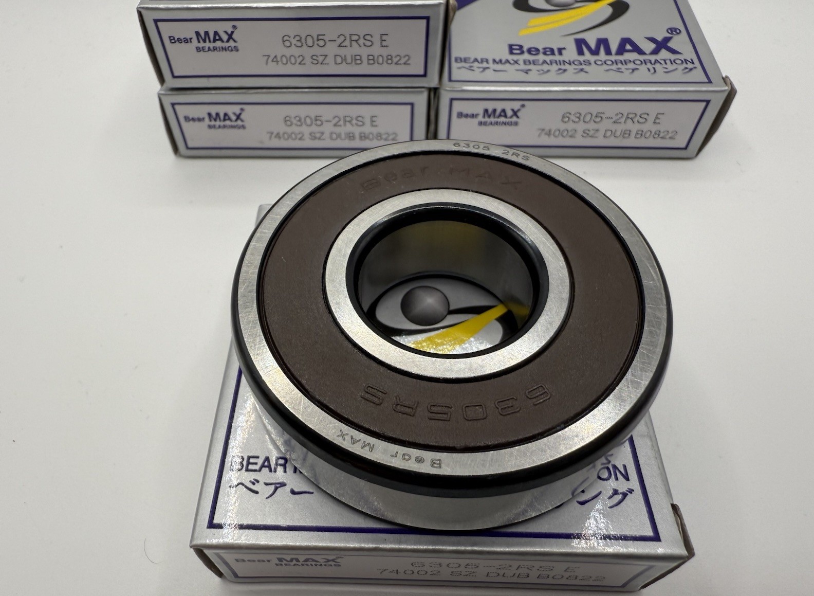 10 pcs BearMAX 6305-2RS 25x62x17mm Rubber Seal Deep Groove Ball Bearings 63052RS