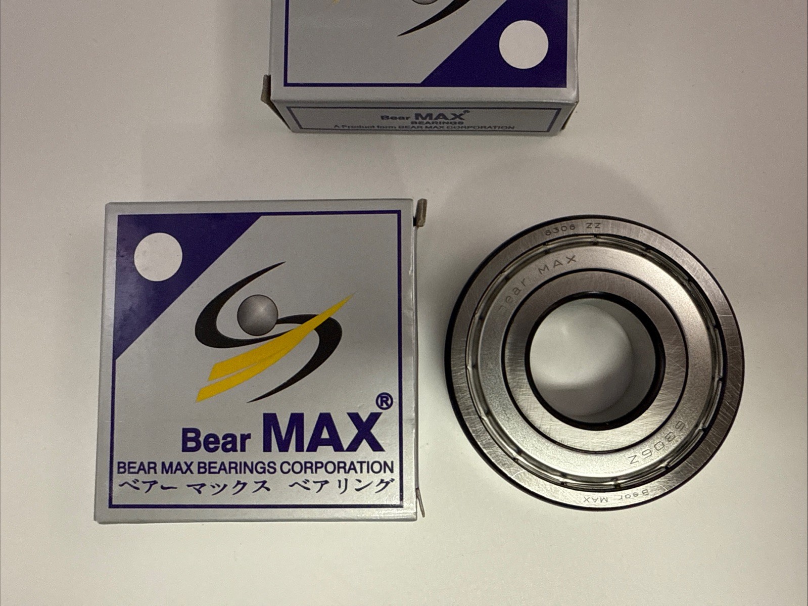 2 pcs BearMAX 6306-ZZ EMQ 30x72x19mm Metal Seal Deep Groove Ball Bearings 6306ZZ
