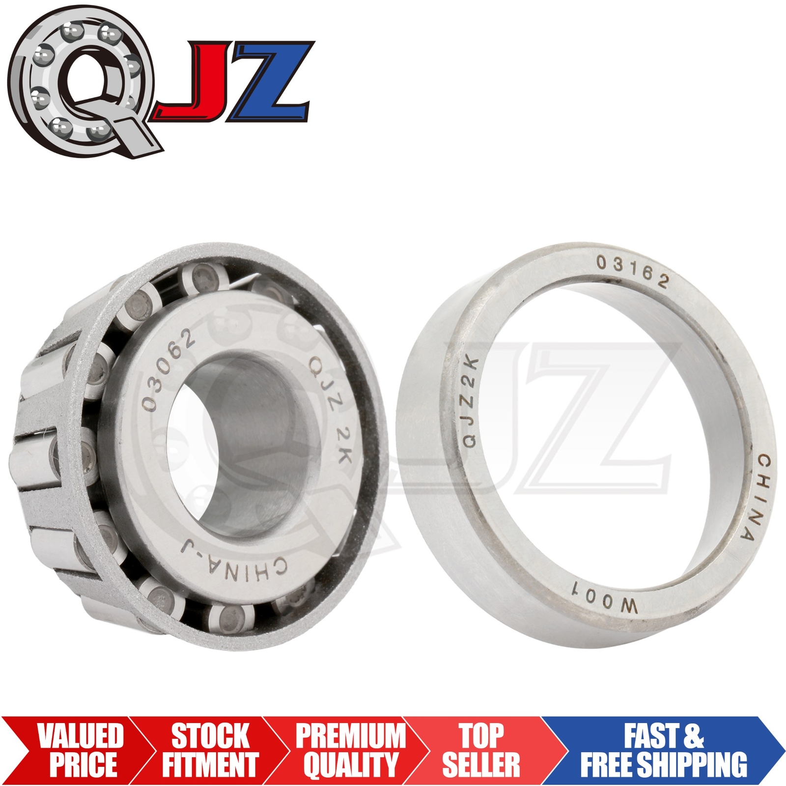 [Qty.1] 03062-03162 Tapered Roller Bearing Set Cup & Cone [5/8″ ID x 0.5625″ W]