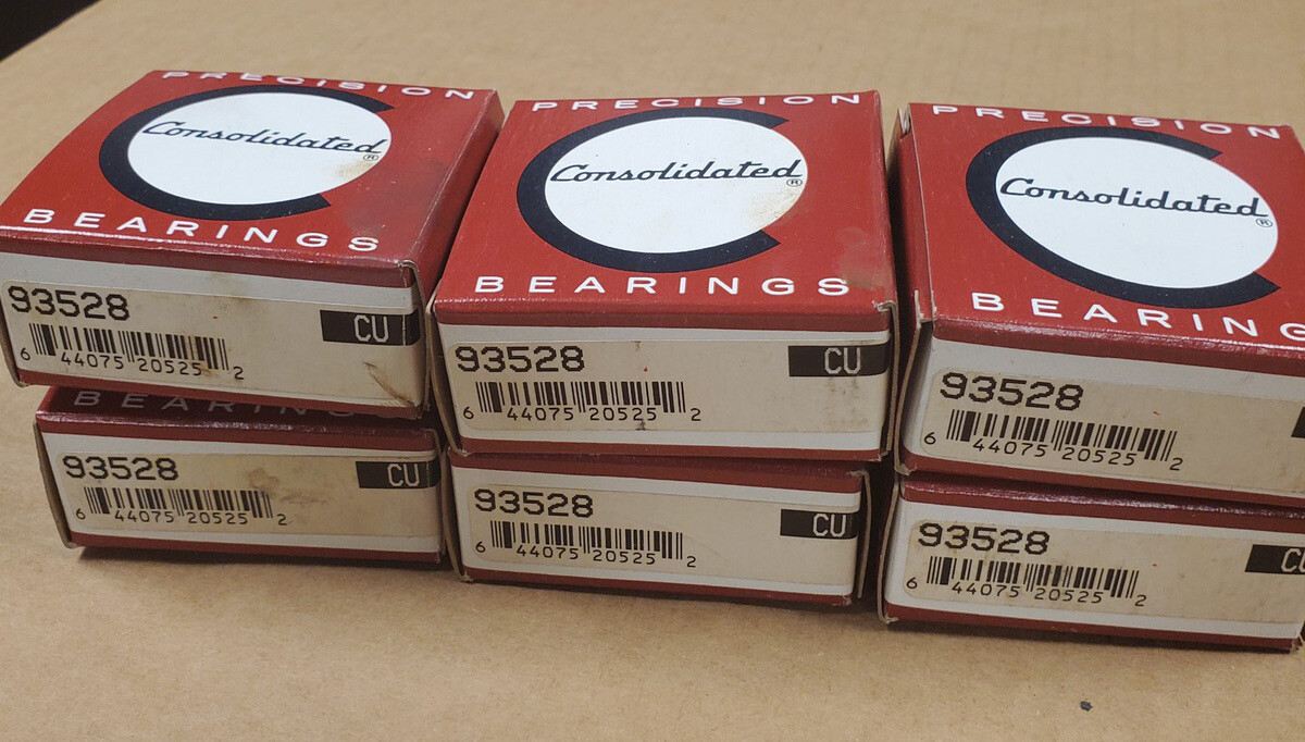 Lot Of 6 Consolidated 93528 1 x 1-3/8 x 1-3/4 Roller Assembly Bearing & Sleeve