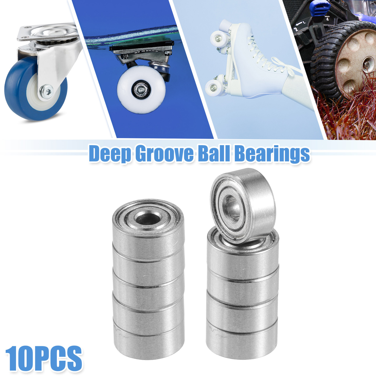 10 Pcs 2x6x2.5mm Double Metal Shield MR62ZZ Car Deep Groove Ball Bearings