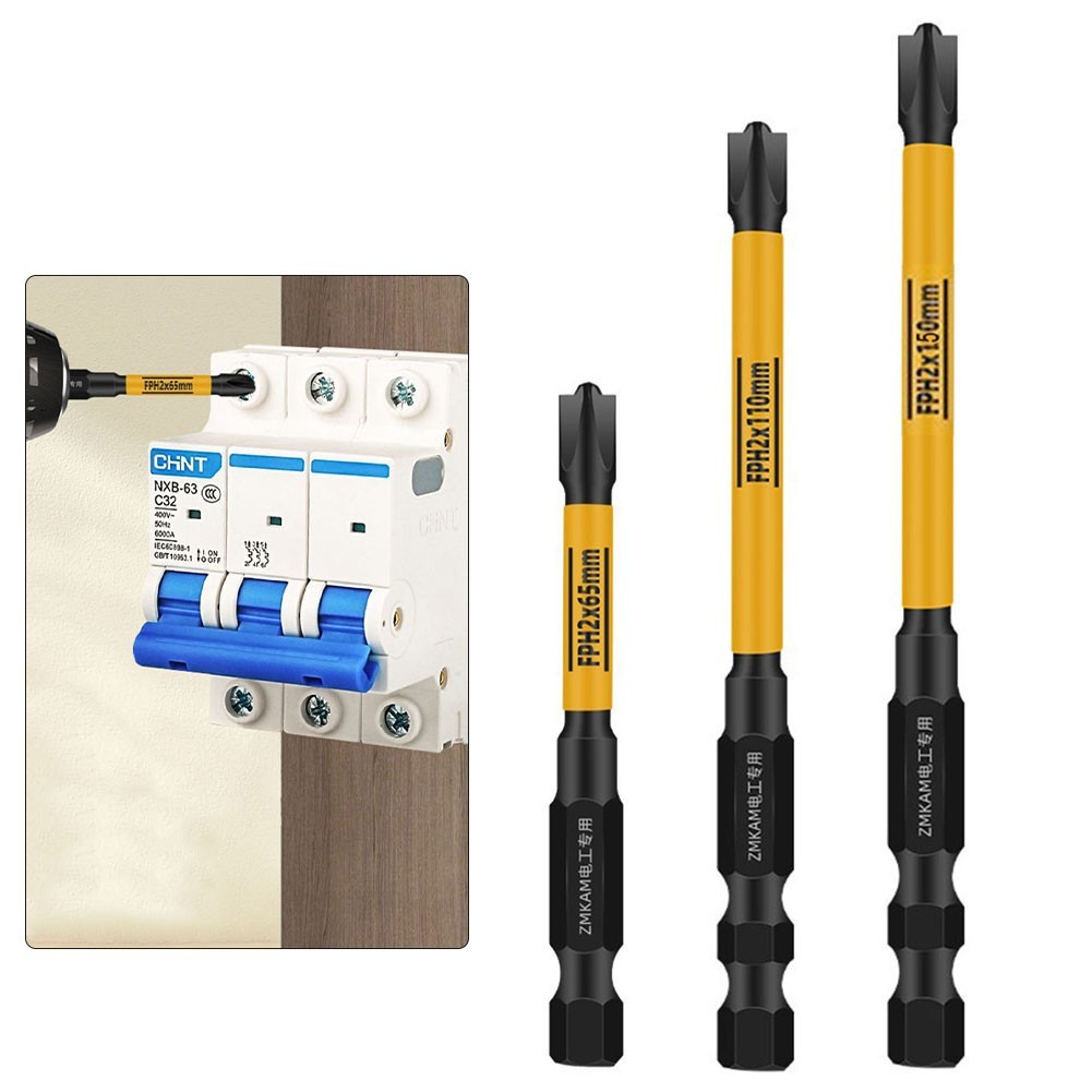 Rust Resistant Magnetic Screwdriver Bit Set FPH2 for S 2 Alloy Steel 65 110