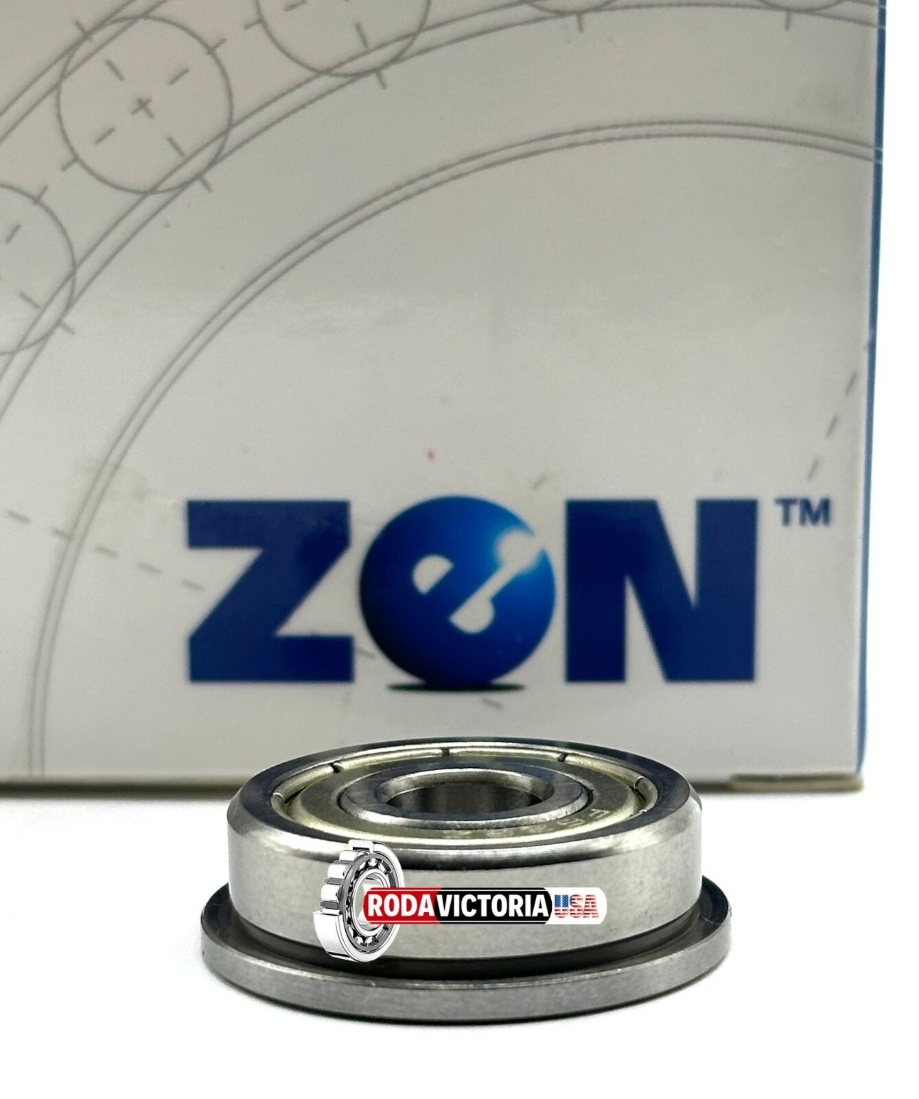 ZEN F625 ZZ Deep Groove Ball Bearing, Flange on outer ring 5x16x5 mm