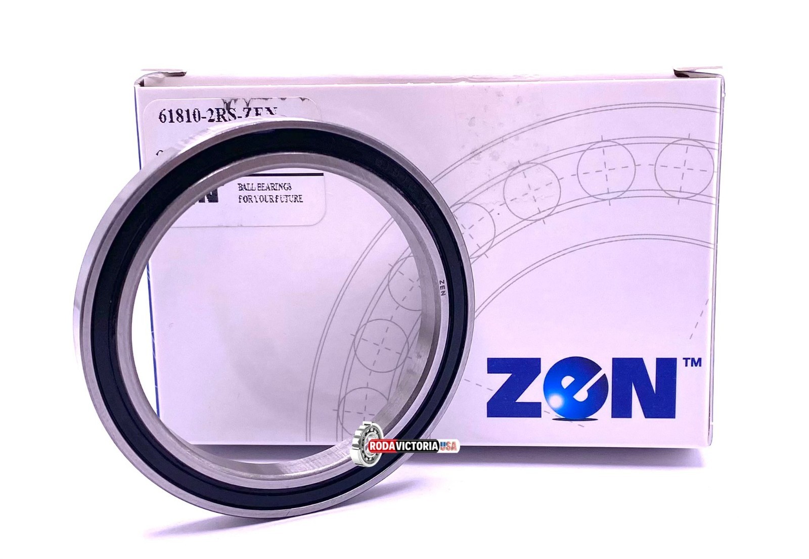 ZEN 6810 2RS Deep Groove Ball Bearing, Rubber Sealed 61810 50x65x7 mm
