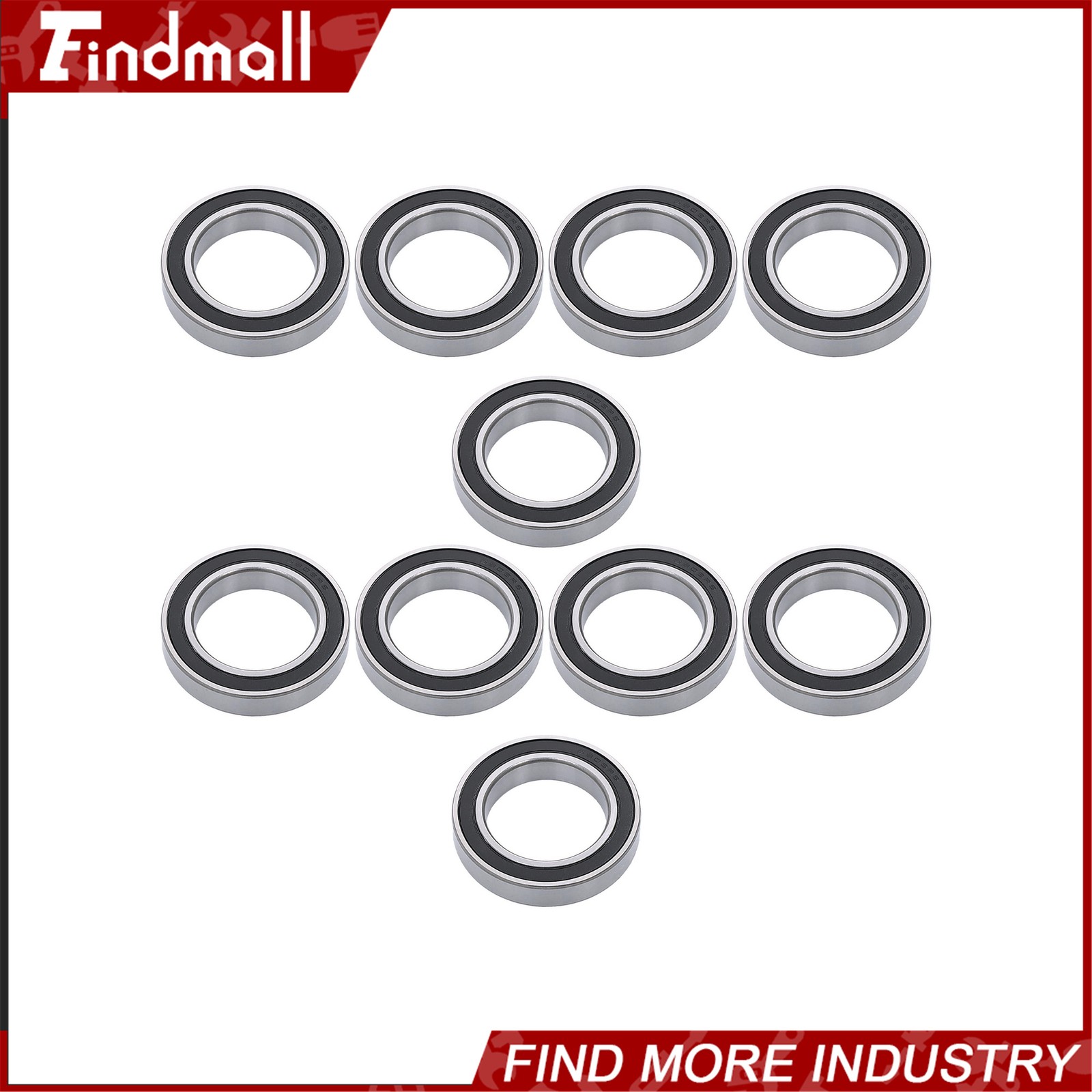 Findmall 6908-2RS Deep Groove Bearings 10pcs 40x62x12mm Rubber Sealed Set