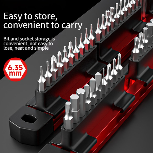 Magnetic Screwdriver Bits Holder Rack Aluminum Alloy 40 Slots Organizer