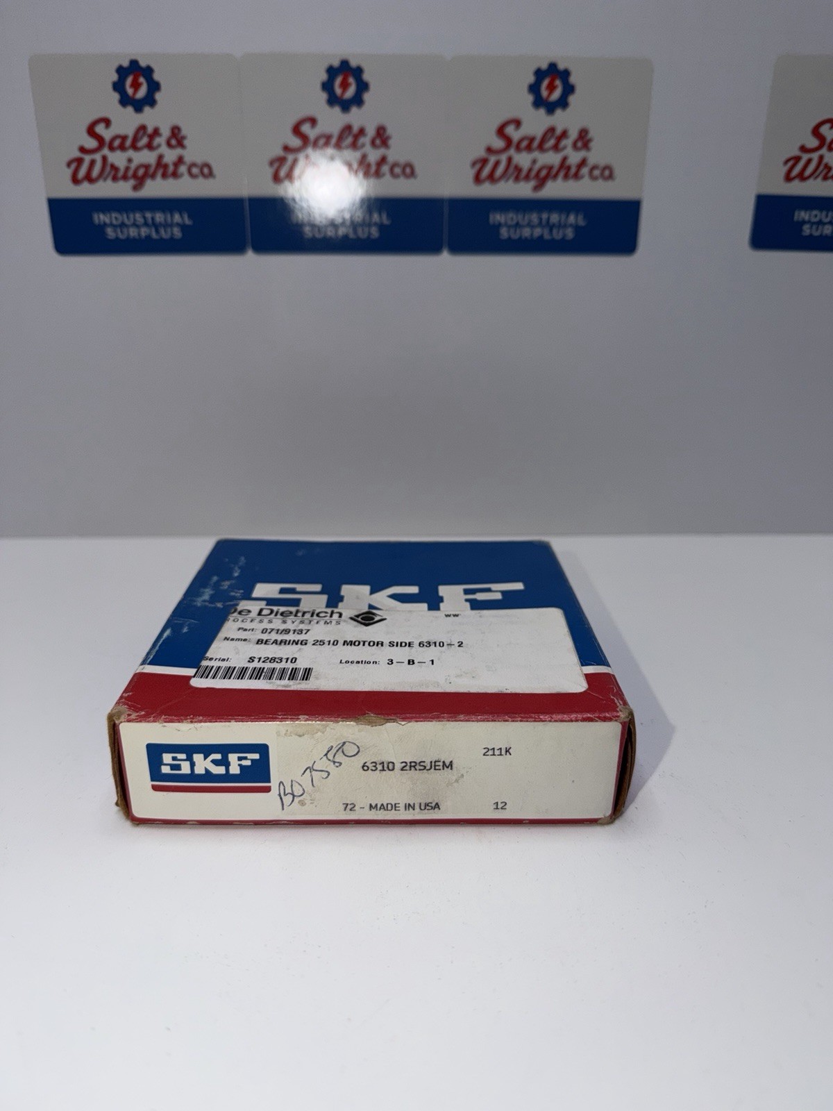 SKF 6310 2RSJEM Deep Groove Ball Bearing New In Box Made in USA