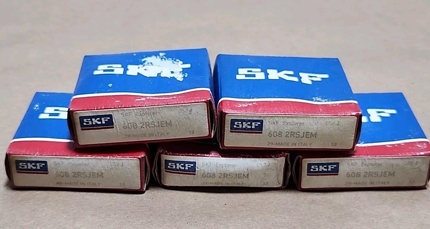 *FACTORY SEALED SURPLUS* [5] SKF 608-2RSJEM Deep Groove Ball Bearing + Warranty!