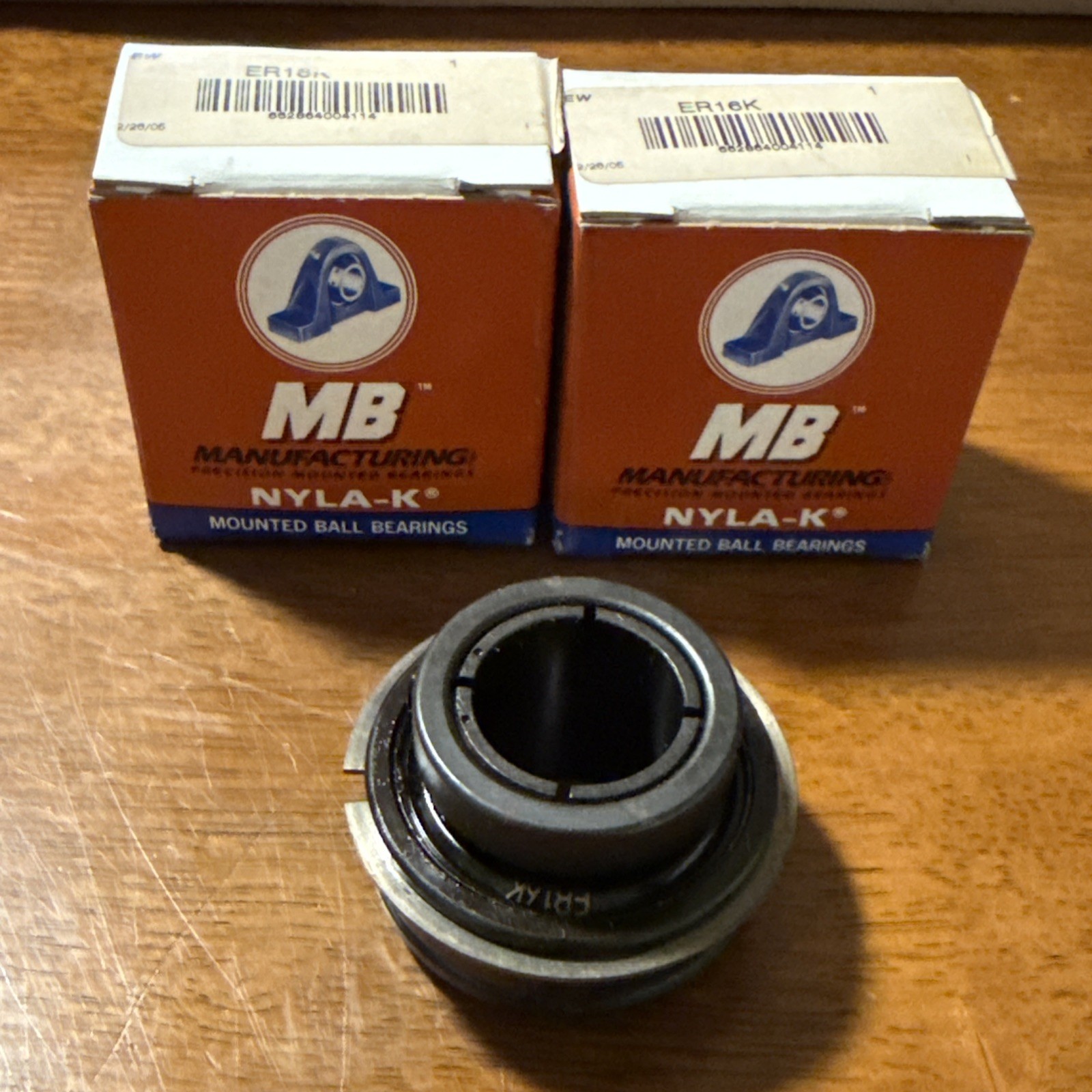 Lot of 2 MB Manufacturing ER16K NYLA-K Insert Bearings 1” Bore Made in the USA