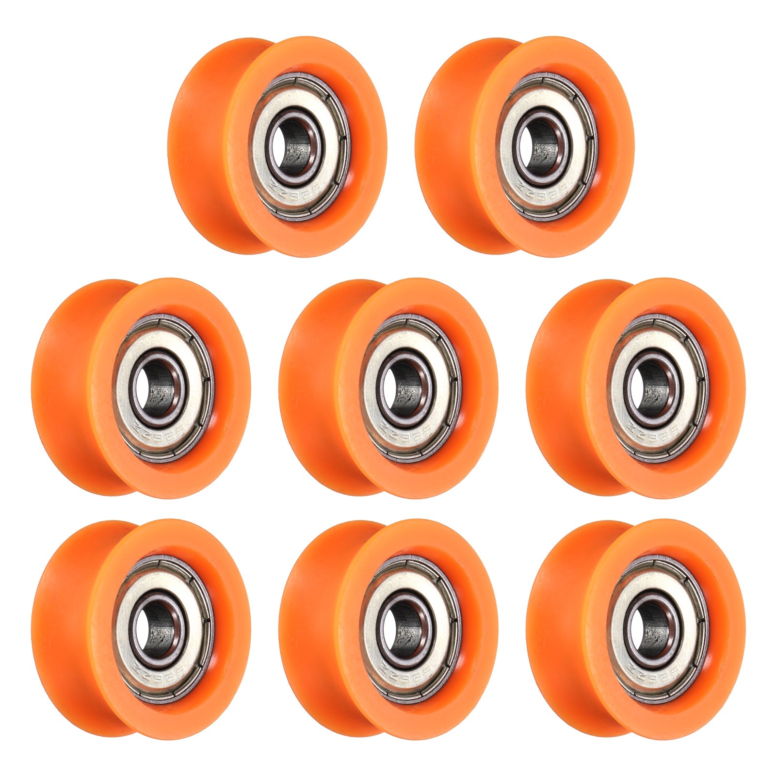 8Pcs Groove Plastic Guide Bearing 6×26.2x11mm Pulley Roller(Orange)