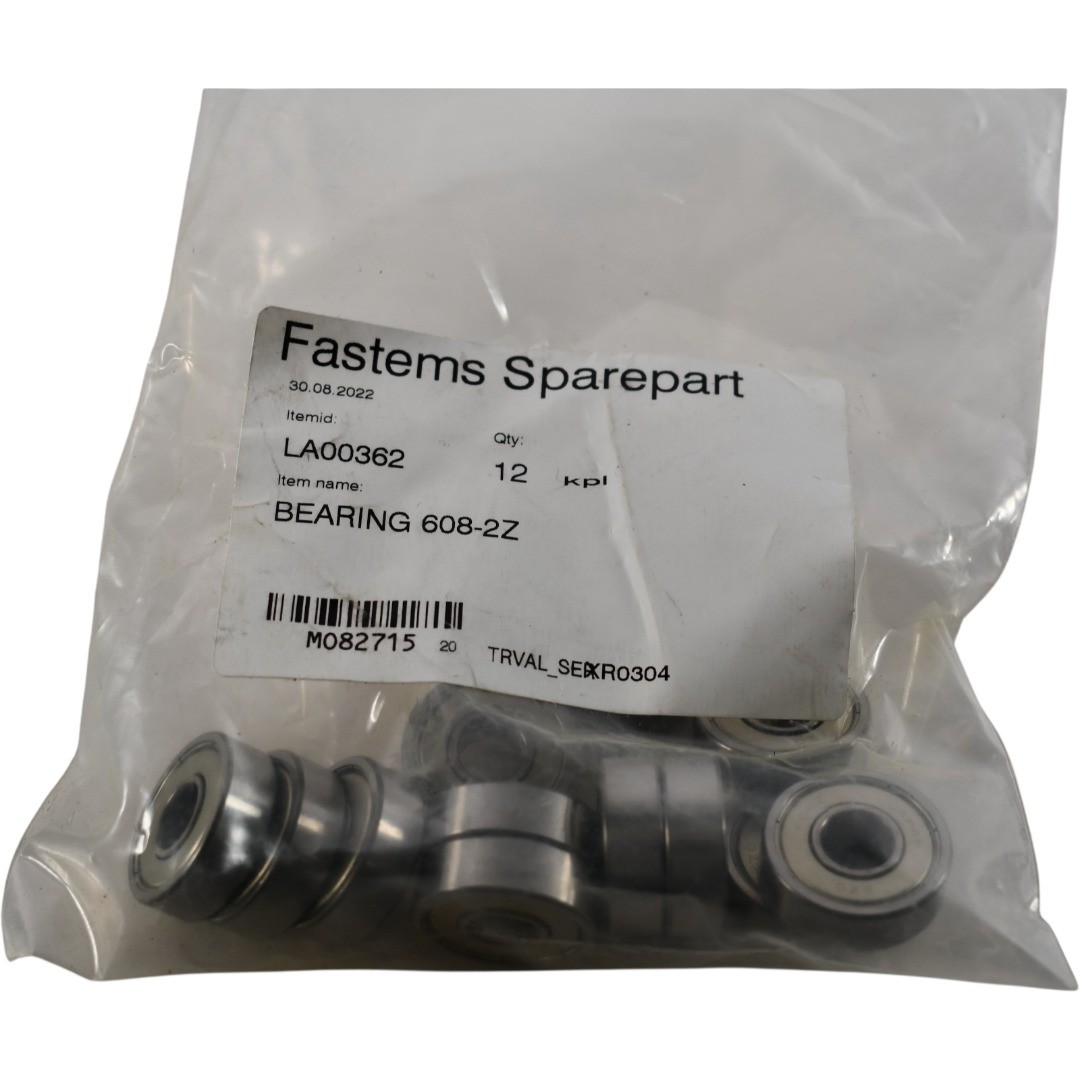 Pack of 12 NEW Fastems LA00362 Bearing 608-2Z Double Shielded 8x22x7mm