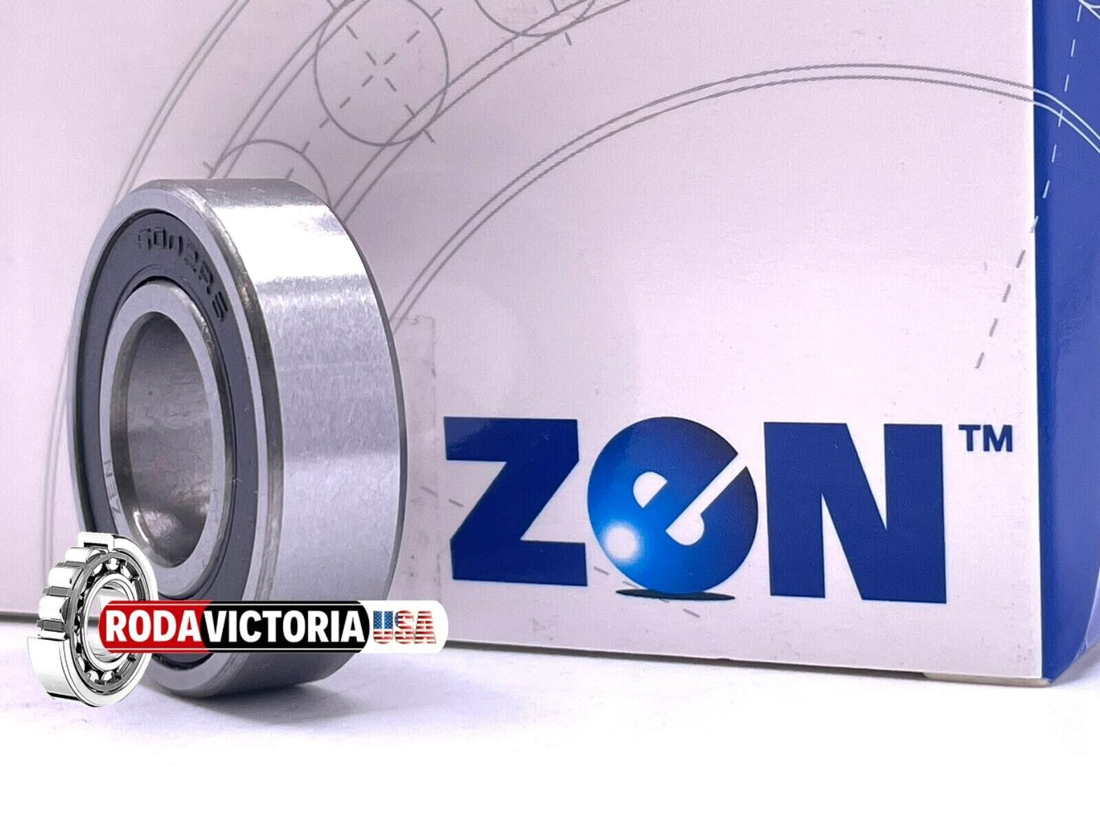 ZEN 6002-2RS C3 EMQ Premium Rubber Sealed Ball Bearing, 15x32x9, 6002rs (2 QTY)
