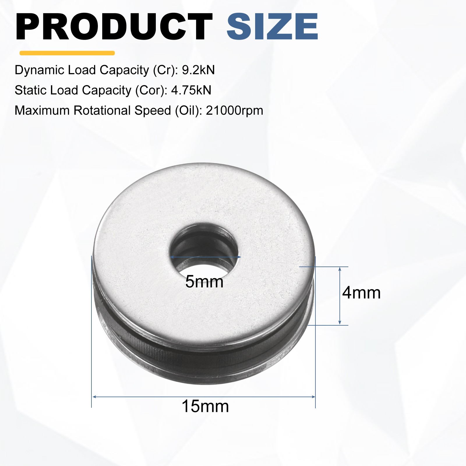 4 Sets AXK0515 Chrome Steel Needle Roller Thrust Bearings w/ Washers 5x15x4mm