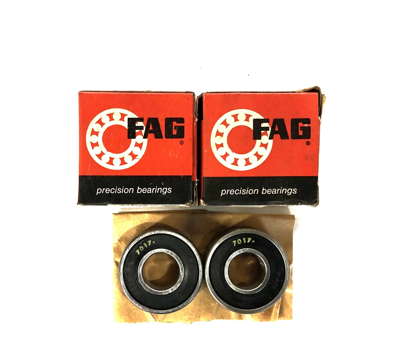 FAG Single Row Ball Bearing 7017RS [Lot of 2] NOS