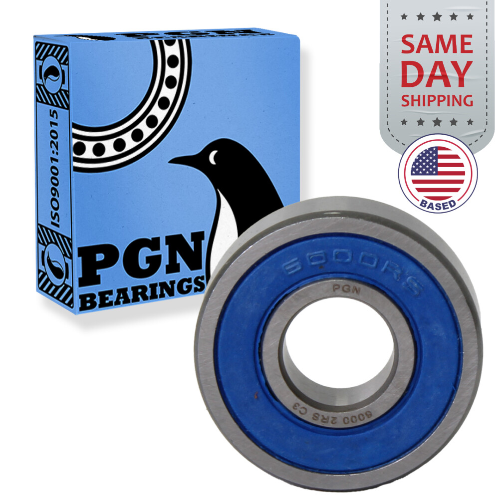 (50) 6000-2RS Premium Rubber Seal Ball Bearing C3 EMQ, 10x26x8, 6000 2RS 6000rs