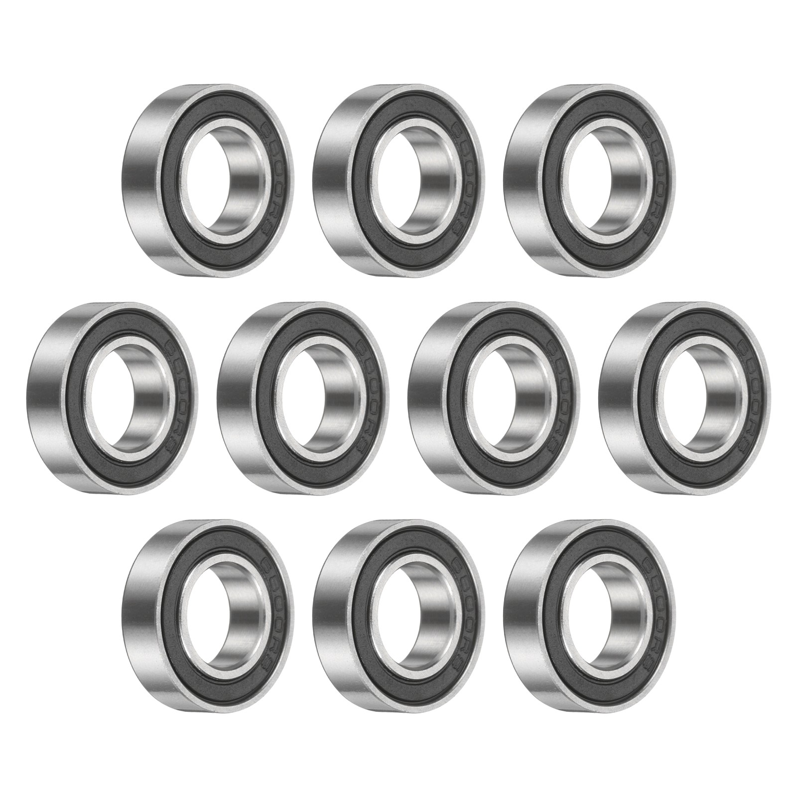 10Pcs 6800-RS Deep Groove Bearing, 10x19x5mm Rubber Double Sealed Bearing