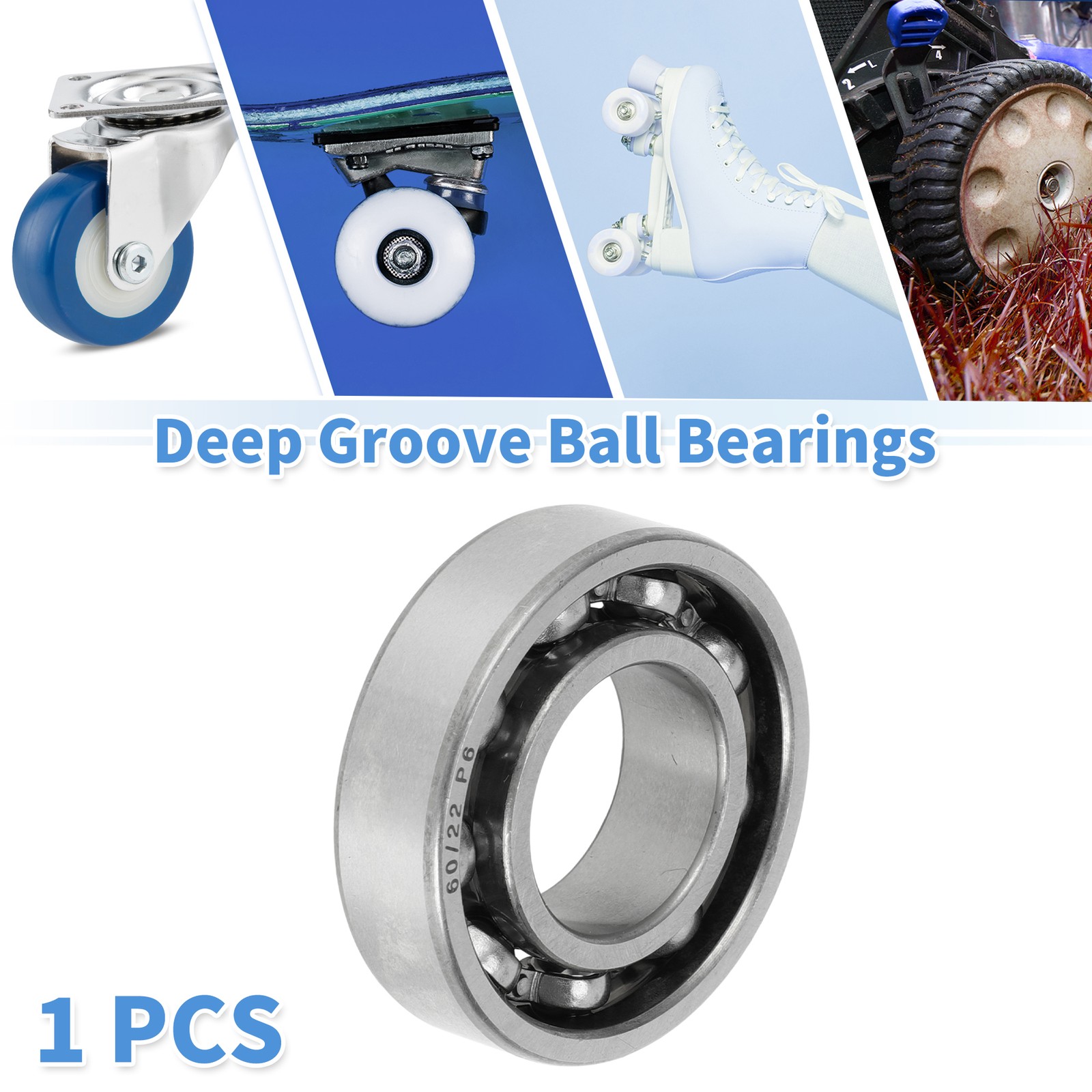 60/22 Deep Groove Ball Bearings 22x44x12mm 1 Pc Scooter Skateboard Wheel