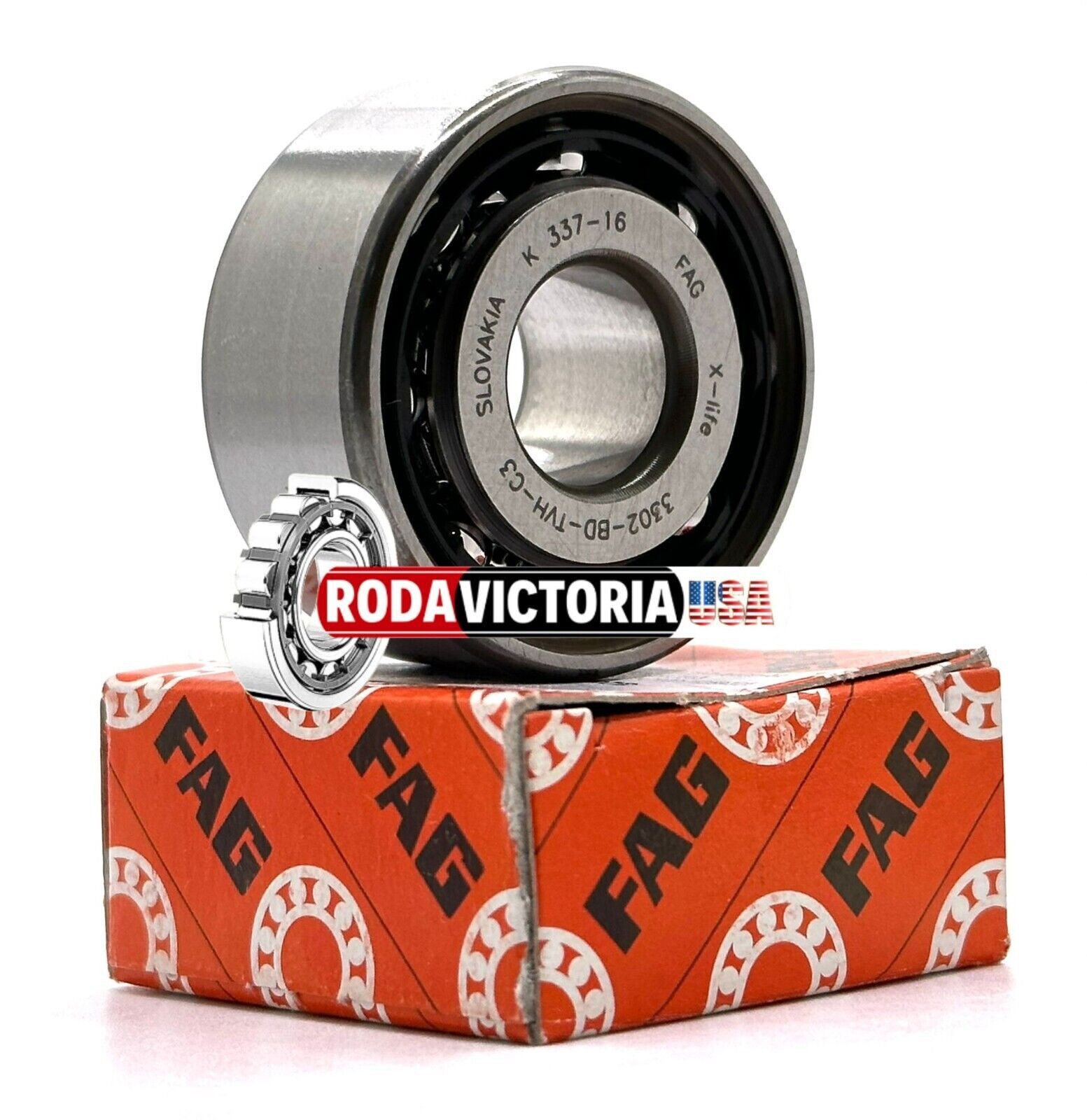 FAG 3302 BD TVH ANGULAR CONTACT BALL BEARING, OPEN, NO SEALS 15x42x19mm