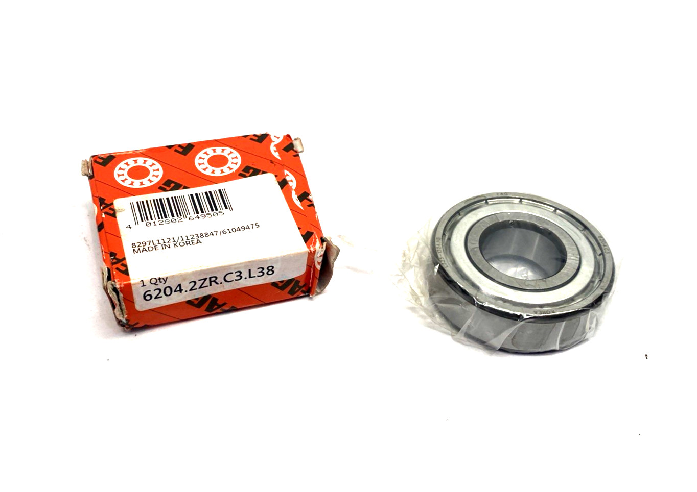 FAG 6204.2ZR.C3.L38 Double Shielded Radial Deep Groove Ball Bearing LOT OF 2