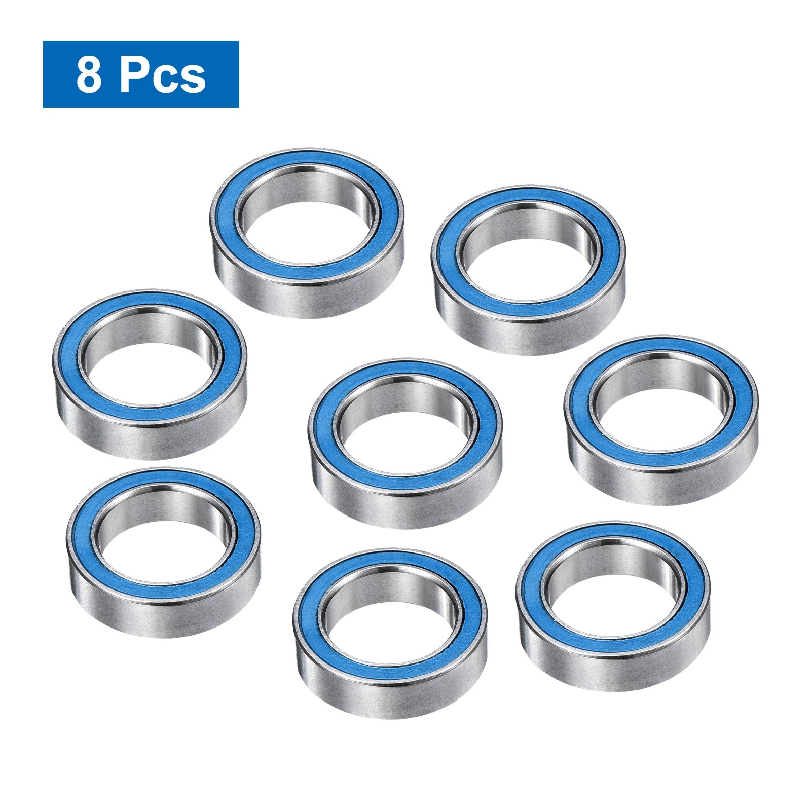 8Pcs 6700-2RS Deep Groove Bearing, 10x15x4mm Double Sealed Chrome Steel ABEC-7