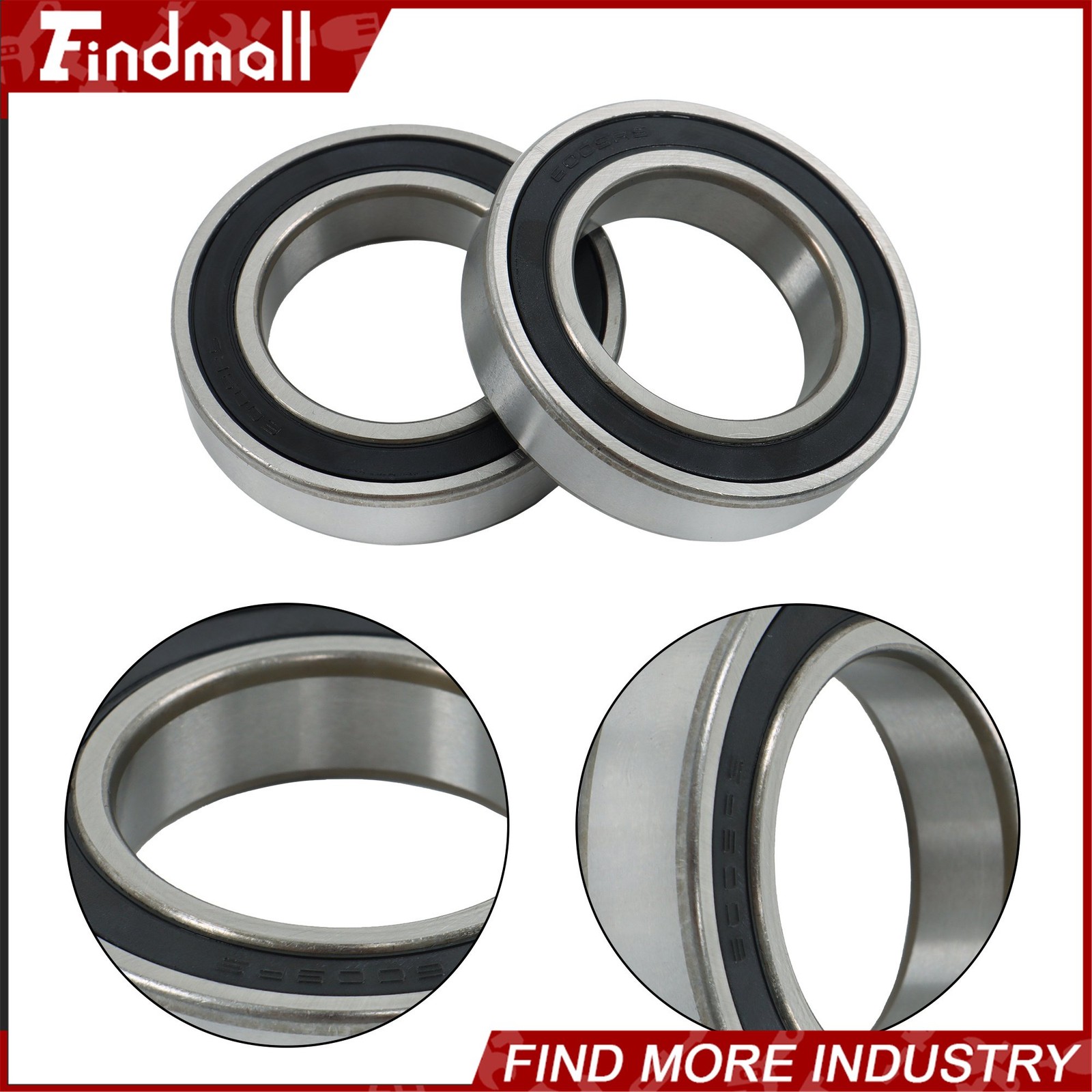 Findmall 6009-2RS Deep Groove Bearings 10 Pack 45x75x16mm Pre-Lubed Sealed