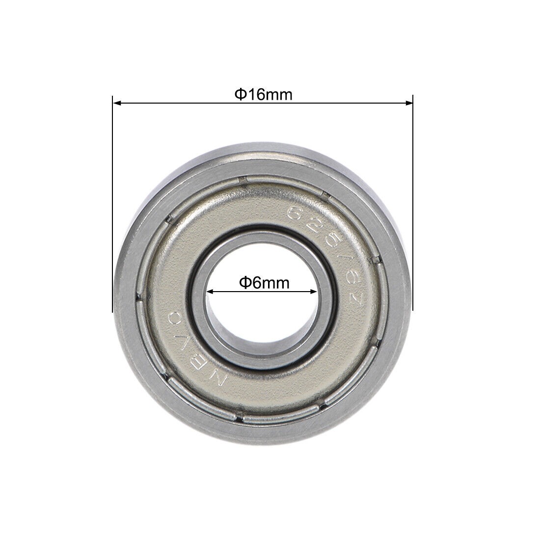 2pcs R1660ZZ Ball Bearings 6x16x5mm Double Shielded Chrome Steel