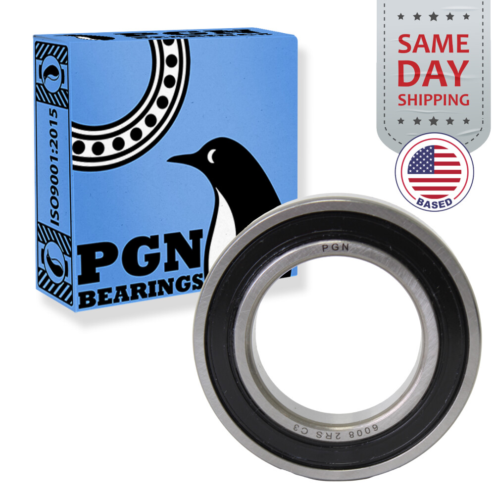 (50) 6008-2RS Premium Rubber Seal Ball Bearing C3 EMQ, 40x68x15, 6008 2RS 6008rs
