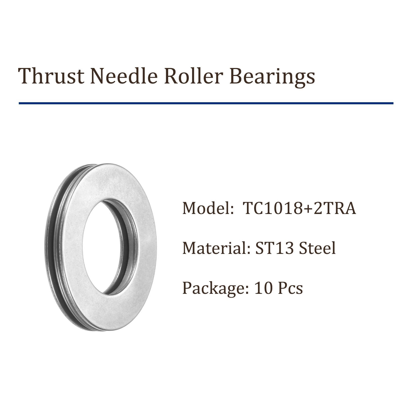 10pcs TC1018 Thrust Needle Roller Bearings 5/8″Bore Dia x 1-1/8″OD x 5/64″Thick