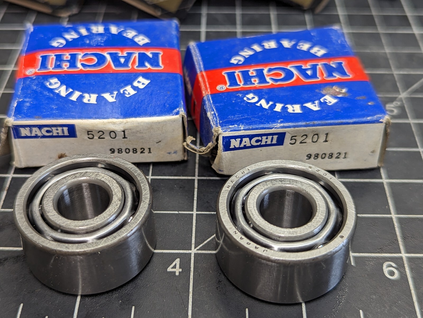 Lot Of (2) NACHI 5201 DOUBLE ROW OPEN BALL BEARINGS (12x32x15.875) OPEN] [OF1]