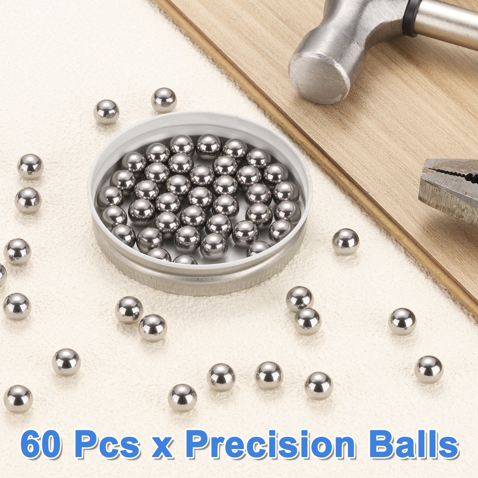 60pcs Precision Balls 9mm Diameter G25 Solid Chrome Steel Bearing Balls