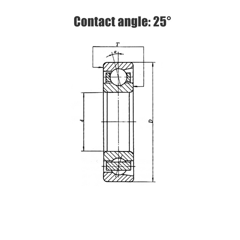 440 Stainless Steel Angular Contact Ball Bearings Single Row S7001AC – S7009AC