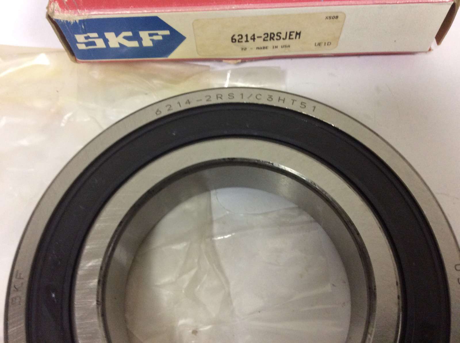 New SKF 6214 – 2RSJEM Deep Groove Bearing 70mm ID, 125mm OD, 24mm Width