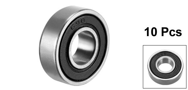 10pcs 698-2RS Deep Groove Ball Bearing Double Sealed 8mmx19mmx6mm Carbon Steel