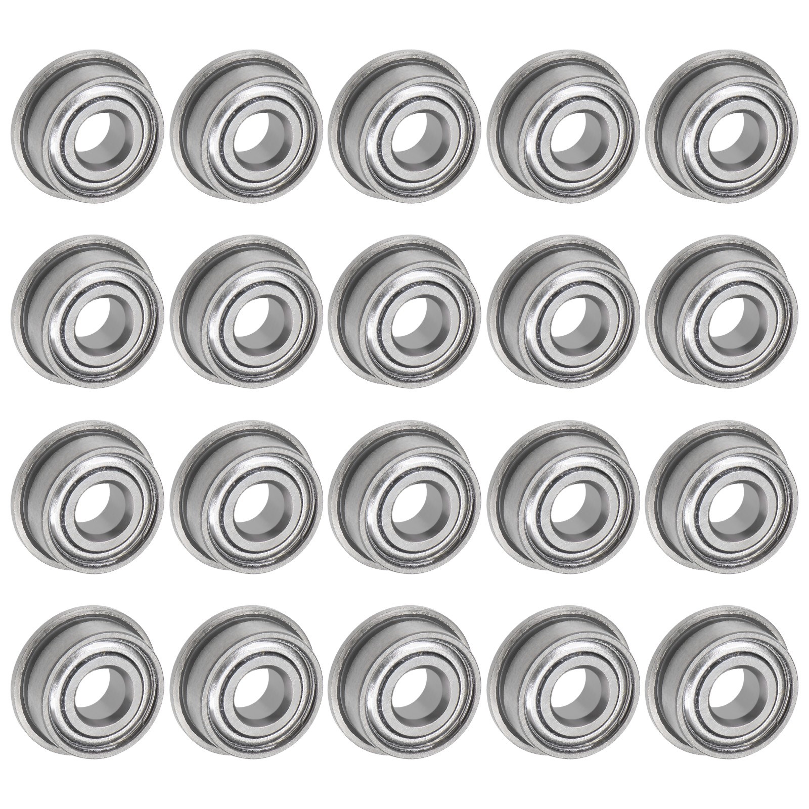 20 Pcs 4x10x4mm MF104ZZ Flanged Ball Bearing INDUSTRIAL Double Shielded Bearings
